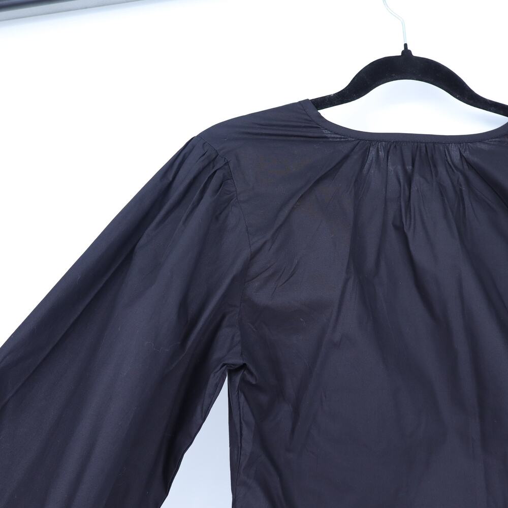 Mille Stevie Top Black Cotton Poplin Balloon Sleeve Blouse Women's S - Picture 7 of 10